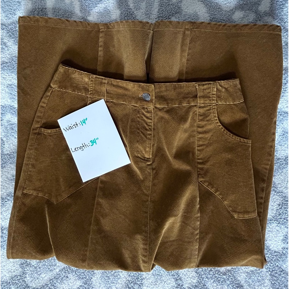 J. Jill Brown Corduroy Midi Skirt Sz 4P Dark Academia Cottagecore Boho Soft - Picture 4 of 5